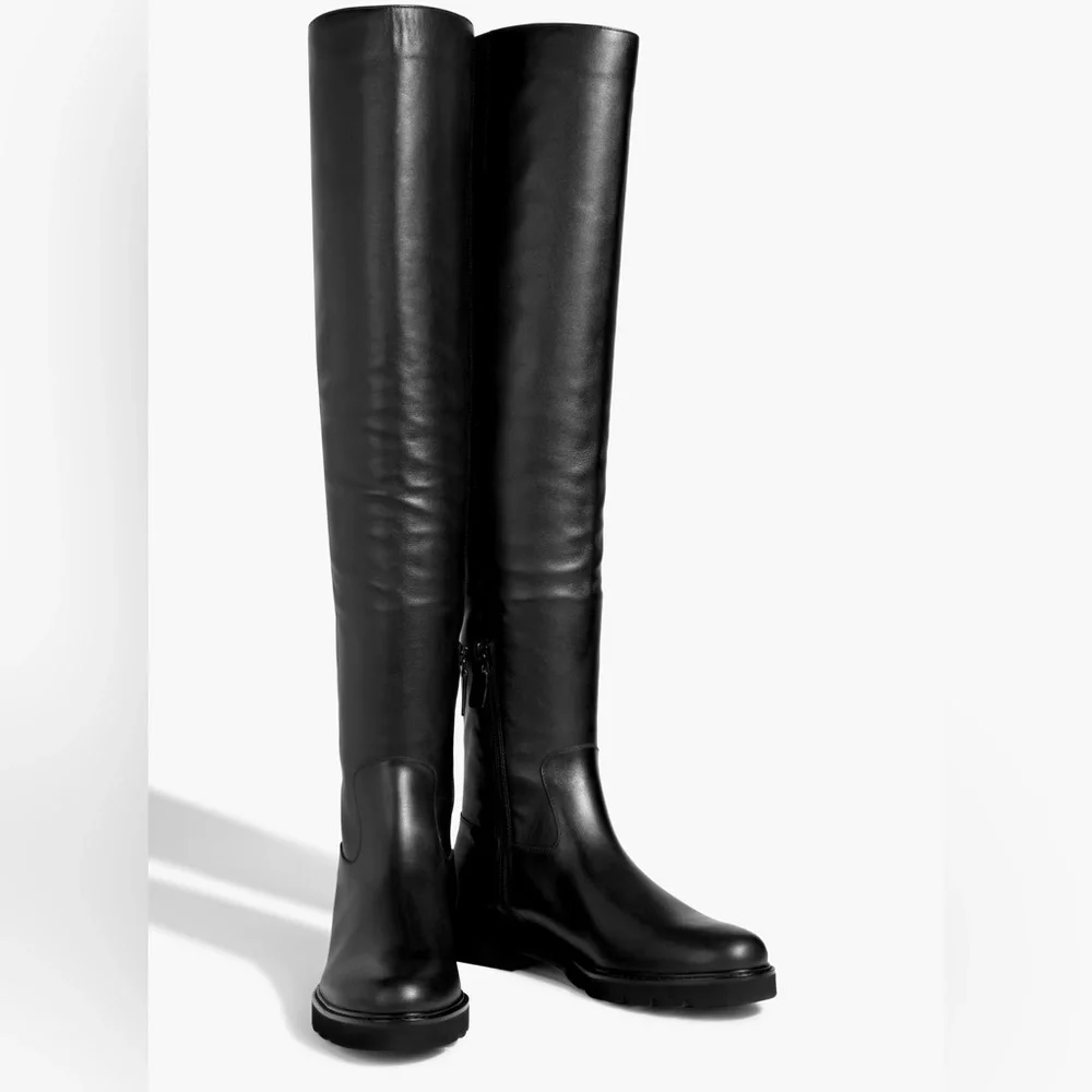 Best over the knee! Stuart Weitzman Chicago lug sole all leather boots w/ zipper